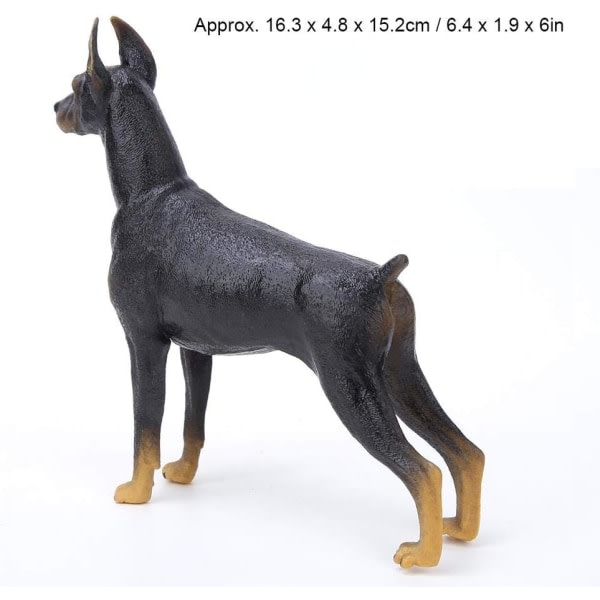 CDQ Solid Simulering Svart Doberman-modell, pedagogisk leksak for hunder og plast for barn