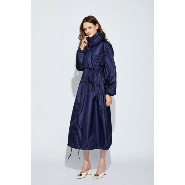 Snygg lång regnjacka unisex regnponcho med vattentät ficka med lock XL