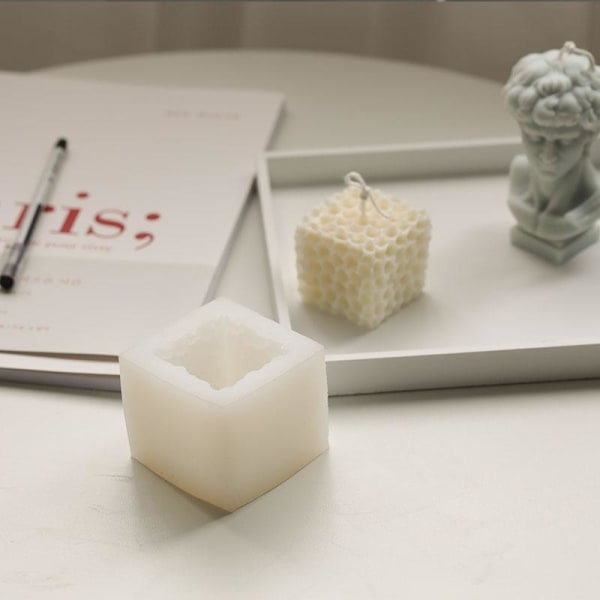 Ljusformar Ljus Stearinljus DIY Gjutformar i Silikonform LZ22054 Kub Honeycomb