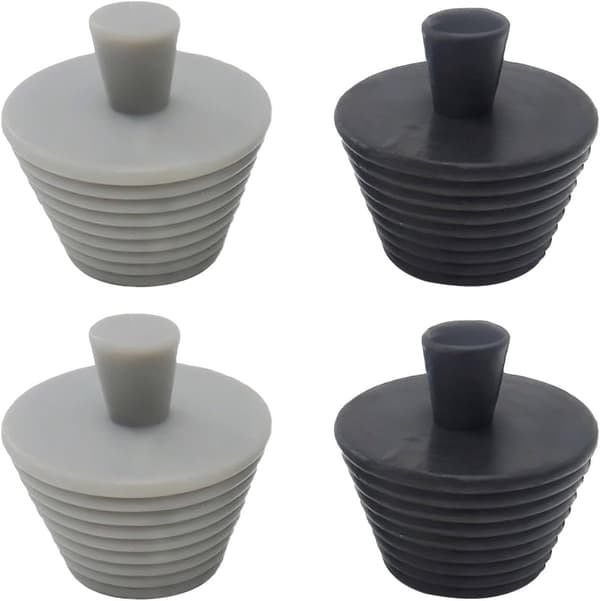 Avløpsplugg - Universal badekarstopper, vaskesil - 4,5*2,9 cm - Svart, grå
