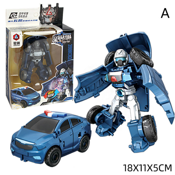 5 i 1 Transformation Toys Uppgraderingsversion Action Figure Robot Blue A