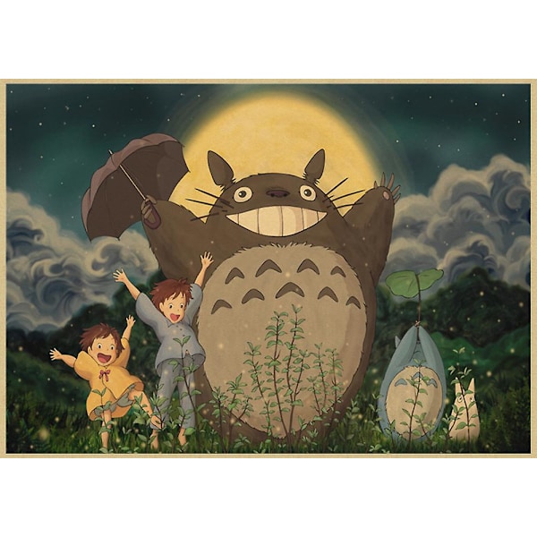 Vintage Retro Papir Anime Plakat Tonari No Totoro Miyazaki Vægdekoration Vintage Boligindretning Børneværelsesdekoration 24 24 30X21CM