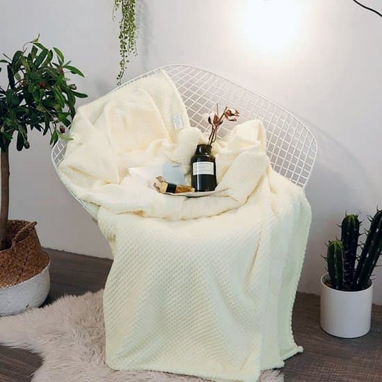 Malinsi Fleecefilt Supermjuk 100% Polyester Noppfri Tvättbar Pläd för Säng Soffa 200x230cm Vit Present för Män & Kvinnor