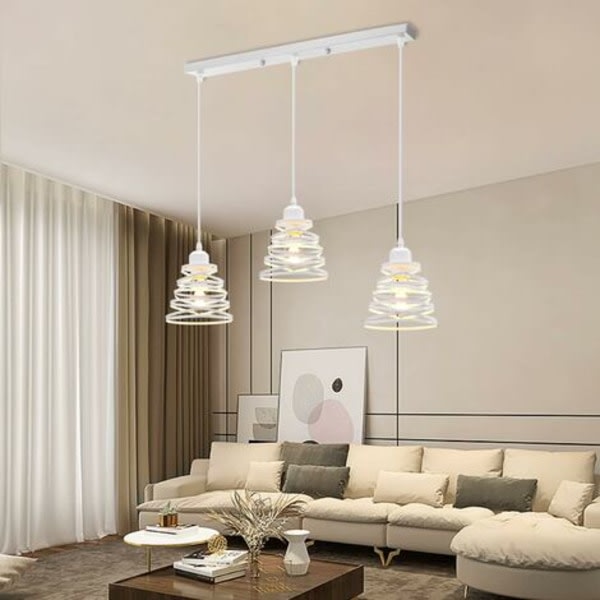 GROOFOO 3 lamper taklampe retro kreativ lysekrone taklampe Spiral Cascading Design Vintage metall