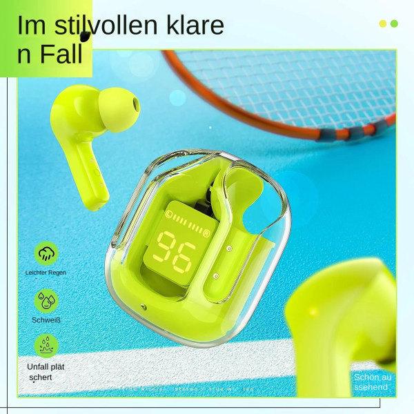 Bluetooth-hodetelefoner, Bluetooth-hodetelefoner med HiFi-stereo, trådløse sportshodetelefoner Innebygd 4 HD-mikrofon, støyreduserende trådløst headset m grå