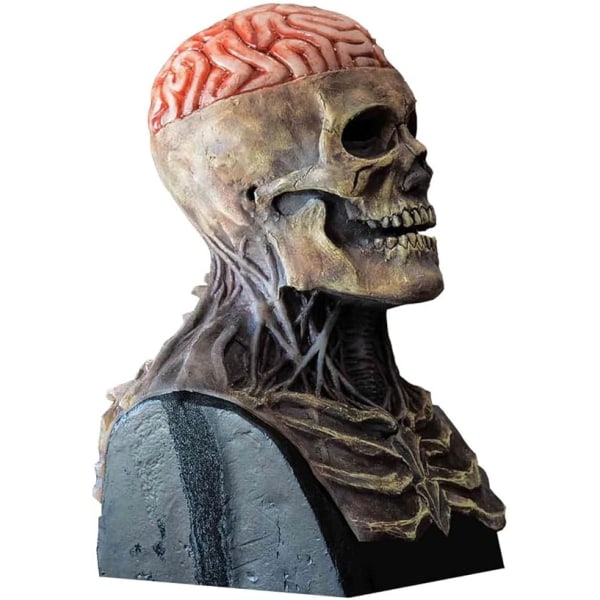 CDQ Halloween Cosplay 3D dødskallemask gjord af naturlig latex med rørlig haka