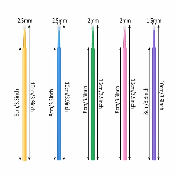 500 st Disponibel mikroapplikatorborste Böjbar sminkborste