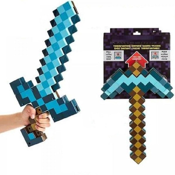 Minecraft Design Diamond Sword, sød blød skum (blå)