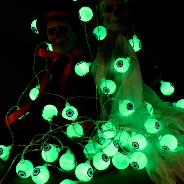 14,7 fot 30 LED Halloween-dekorasjoner Eyeball String Lights