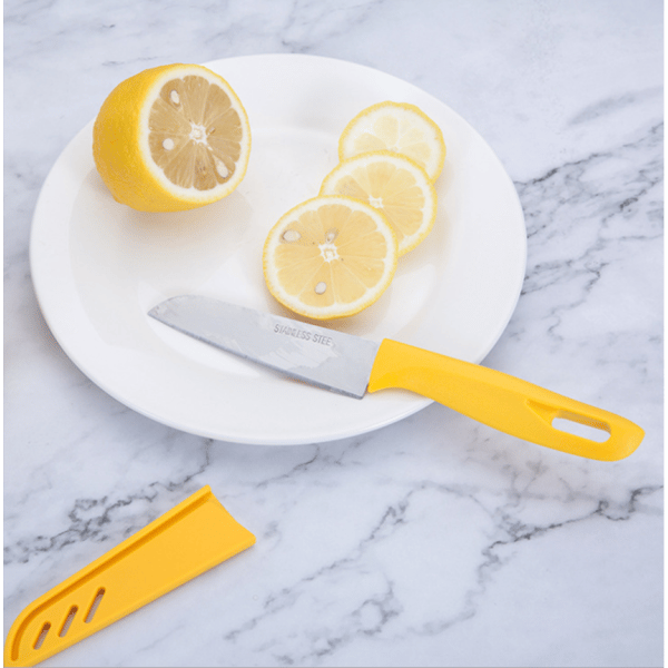 Ultra Sharp Versatile Kitchen Knives, 3-Piece Set with PP Plastic Handle, Rounded Ends for Safety, Non-Toxic and Eco-Friendly