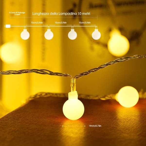 Twinkle Effekt, Batteridrivna Globe Ljusslingor, Vattentät Design, Varmvit LED
