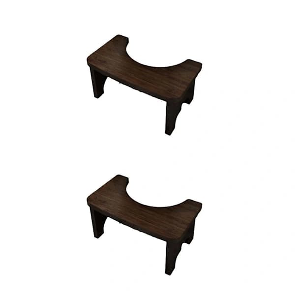 Bamboo Toilet Stool, Half Height, Non-slip, for Elderly, Potty, Squatting Position Nut-brown 2PCS Nut-brown 2PCS