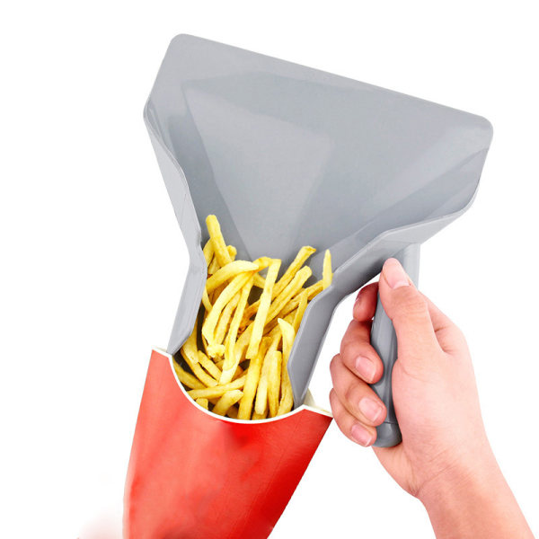 Chip Scoop Pommes frites -klass Plastskyffel Friteringsskopa med Grå one size