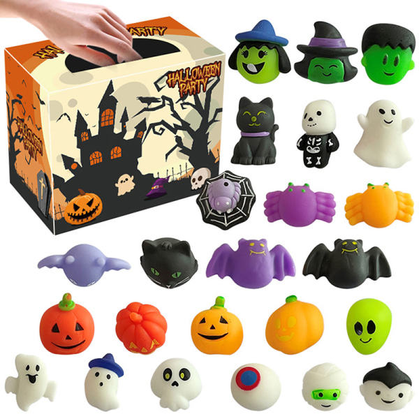 60 kpl Halloween Squishy Leikkala Setti Antisensorisia leluja lapsille Monivärinen 24 kpl