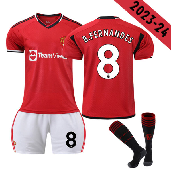 Manchester United 23-24 Børne Hjemmebanetrøje nr. 8 B. Fernandes 26