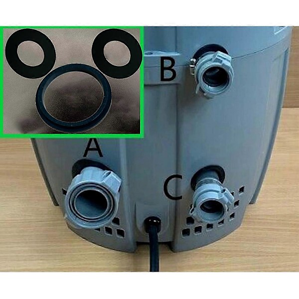 3 stk Tilslutningsforseglinger Pakninger Skiver til Coleman til Lay-Z-spa, A og B/C Tilslutningsforseglinger Pakninger (Sort) [HK]