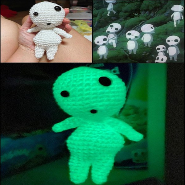 Stickgarn Glow Wool Mjuk 50m/Rulle Nye funktionelle sytilbehør Glow In The Dark Taro lilla Taro lila