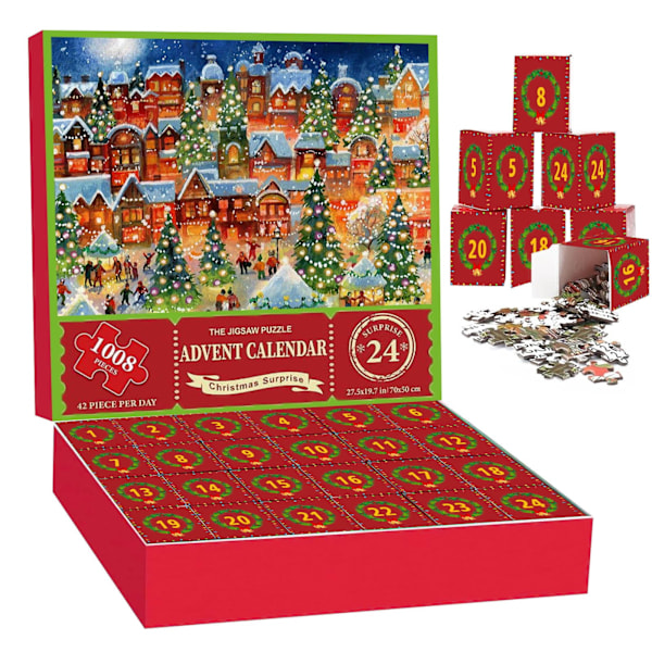 Julekalender 2023 - Jigsaw Puzzle Nedtælling for Voksne Style 4