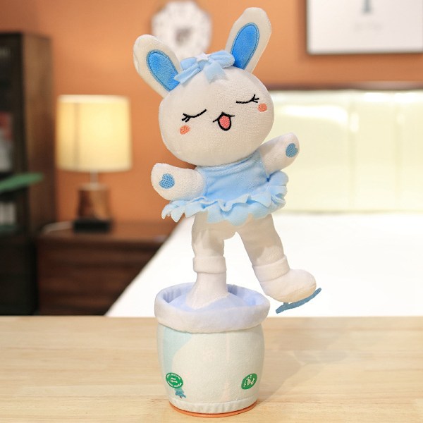 Dansende kaktus der gentager hvad du siger, syngende kaktus indspilningslegetøj Electric rabbit blue