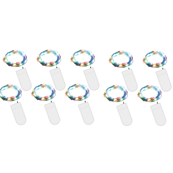 LED-slinga med batteri, 10 delar, 2 m, 20 LED-lampor, mikro