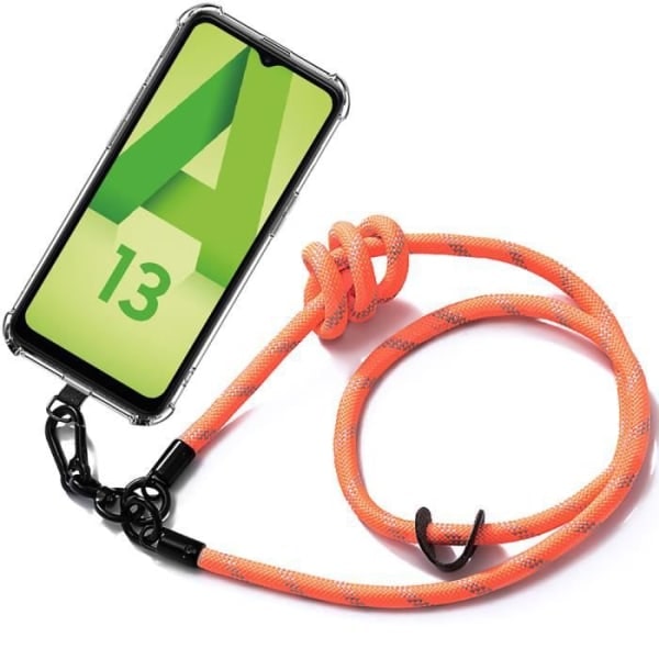 CQBB Sladdfodral til Samsung Galaxy A13 4G-5G Stødsikkert forstærket beskyttelse med robust ledning Orange