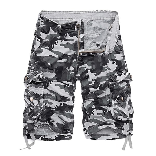 Herreshorts Multi Pocket Cargo Bukser Løs Casual Grå XL zdq