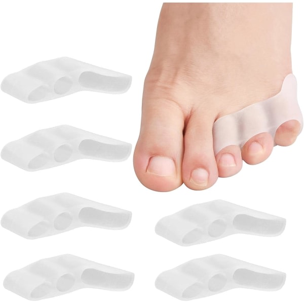 Tåavskiljare i bitar, små tåskydd, Soft Gel Toe Correctors, Trehåls tåseparator för Superpo Toes