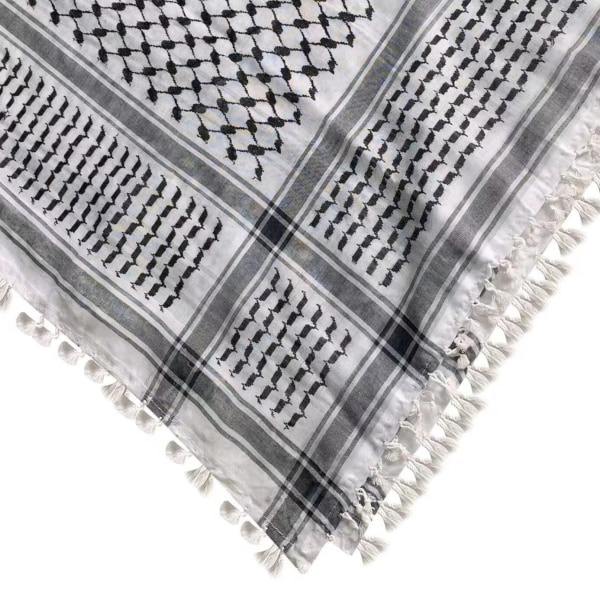 Palestinsk sjal arabisk unisex halsduk sjalar keffiyeh muslimsk Svart Svart