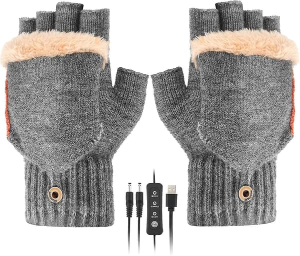 1 par USB-opvarmede handsker, opvarmede vinterhandsker med 3 temperaturniveauer, vinterhandsker til varme hænder på laptop_tfrf