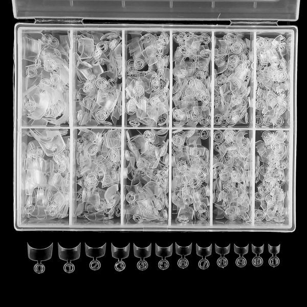 CDQ 600 stk Korte Neglespidser Korte Ovale Cover Falske Negletips