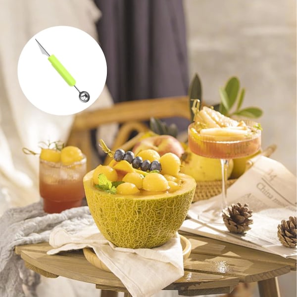 Set Fruktsnideri, fruktbollsskål för dekoration av fruktfat (2st, grön) zdq