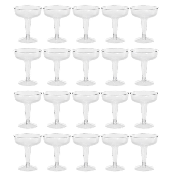 20 genomskinliga champagneglas i plast för fester klar plastmugg - Perfet