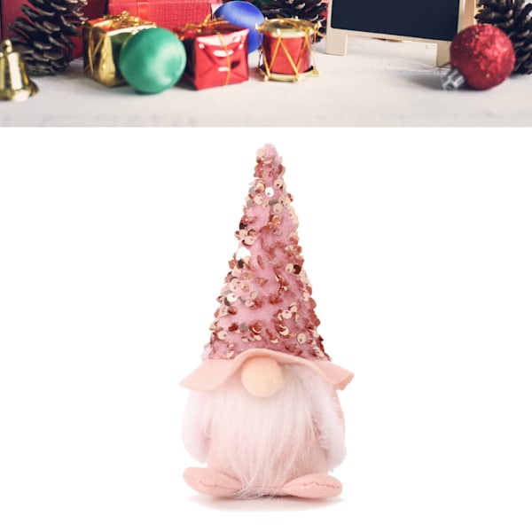 Ansigtsløs nisse dukke dekor held lykke munterhed fashionable julepynt dukker til vindueskarm bogreol Pink