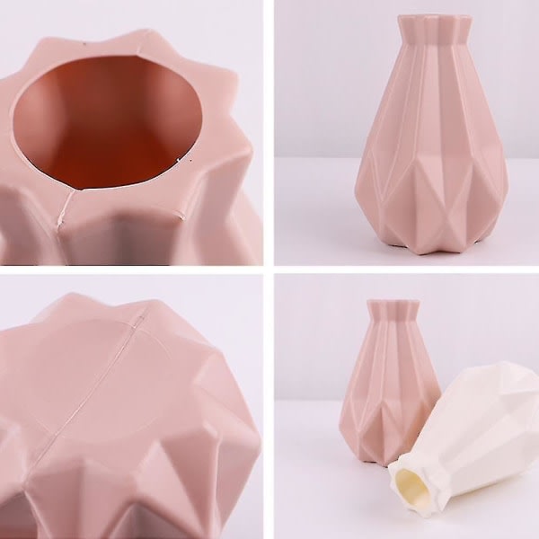 Geometrisk linje Keramisk vase Origami stil Tørket blomster vase Hjemmedekorasjon zdq