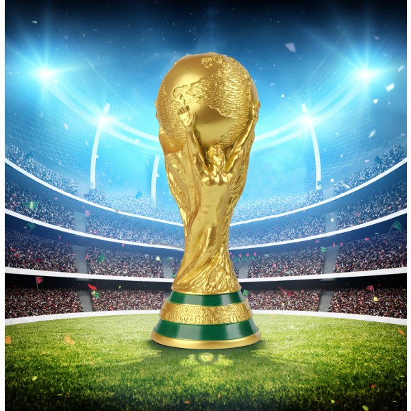 2022 FIFA World Cup Qatar Replica Trophy (Storlek: 27 cm) Snabb Fast