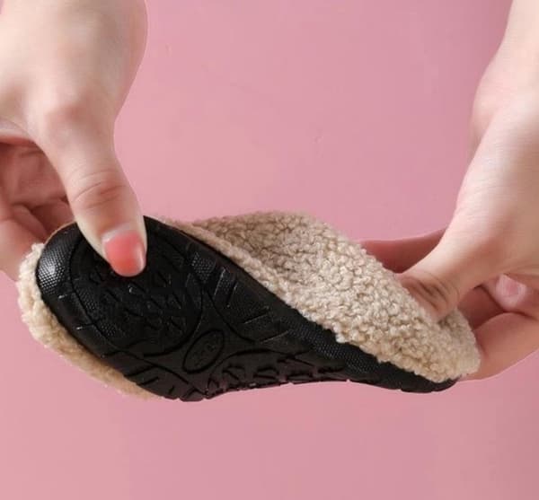 Barntofflor i bomull, halkfria varma innetofflor med mjukt foder för inomhusbruk på vintern, storlek 30/31, innerlängd 17,5 cm, lila