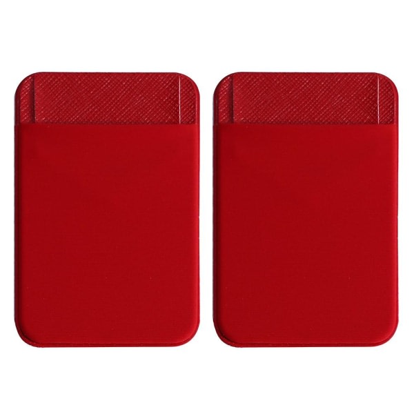 2 st Kreditkortsplånbok självhäftande Telefonplånbok Telefon Kredithållare Mobiltelefonhållare Telefonhållare Stick Red 9,2*5,8*0,2cm