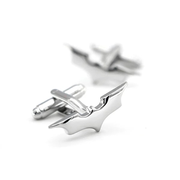 1 Pair Men's Cufflinks Bat Shape Polished Solid Color Anti-rust Copper Sleeve Fixing Organization We