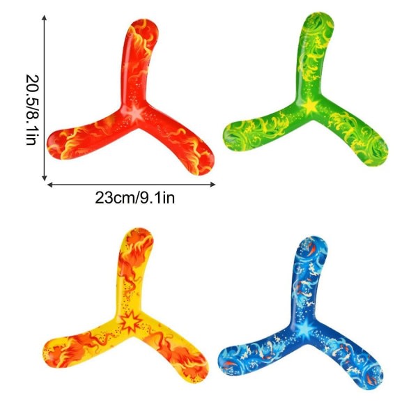 Flyvende udendørs sportslegetøj til børn og voksne Trebladet boomerang (1 stk., rød) zdq