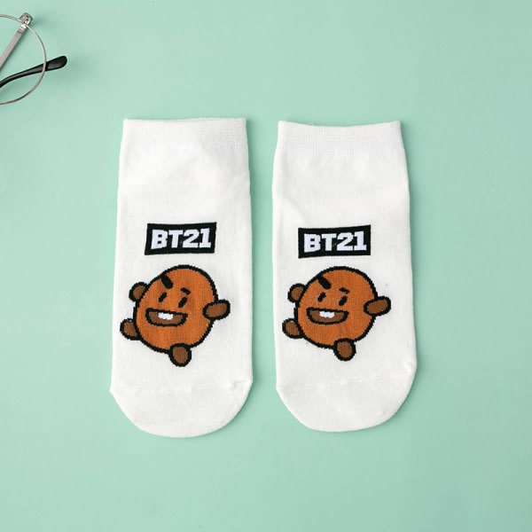 Athroidant Söt BT21 BTS Van KPOP Korta strumpor Cookie Rj Mang Chimmy Shooky Tata Cotton shooky zdq