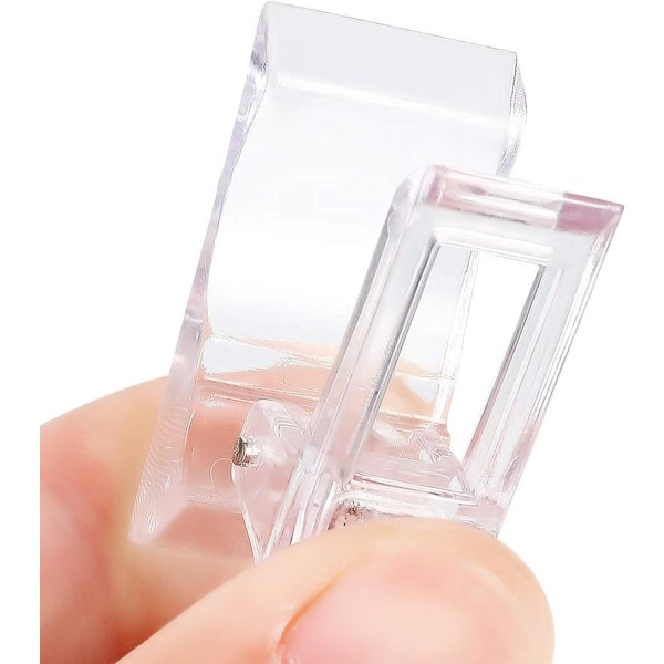 CDQ Nail Tips Clip Transparent Polygel, 20 st Quick Building Finger Nail Extension Clips