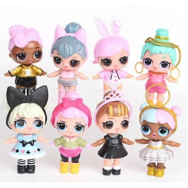 Ny 6-8 stk. LOL Dukke LOL Surprise Ball LIL Sisters Pet Toys Pige Gave Sæt (8stk)
