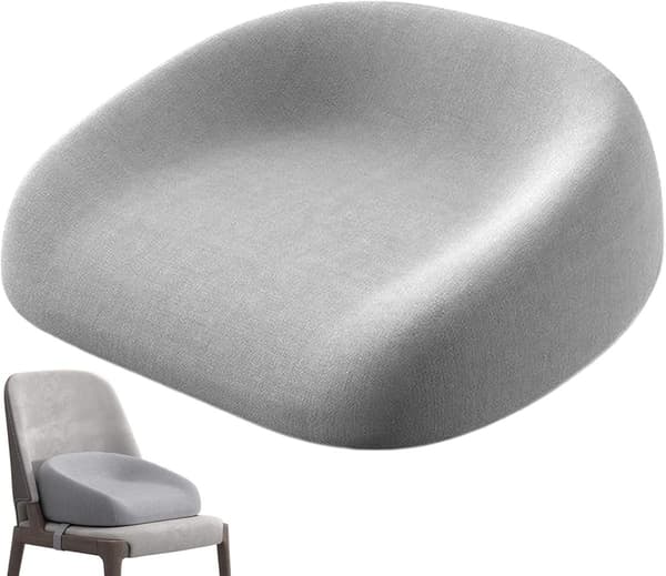Småbarnspute, 8 cm høydeøkning, avtakbart vaskbart trekk, justerbar stropp, sklisikker base, spising og reise, grå