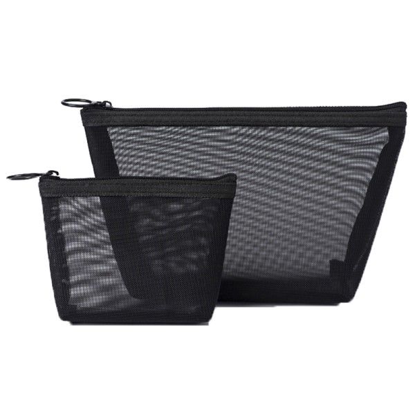 3 stk. Kosmetikrejse sæt Sort toiletartikler Makeup Organizer Sort 3 stk.