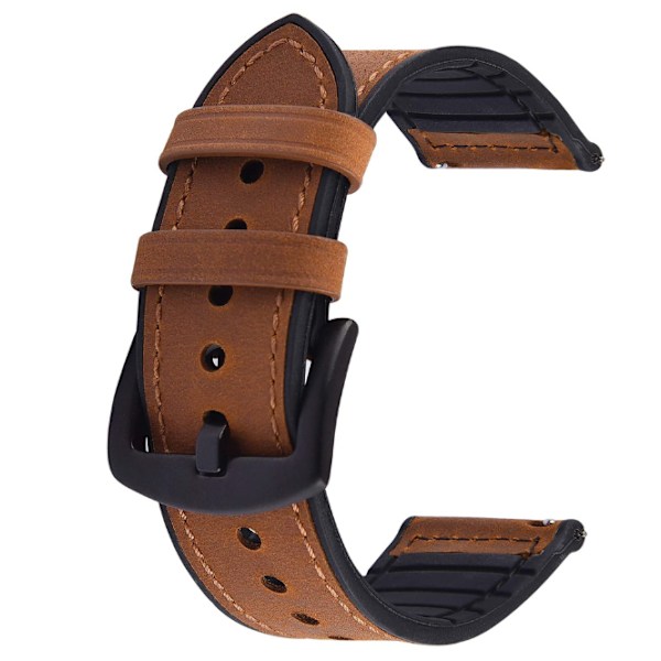 22mm Armband, Läder och Silikon Smartwatch Armband Comp