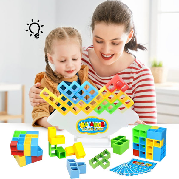 Balanceblok, russiske byggeklodser, dekompressionsbalancebyggeklodser, Tetris Tower Balance Building Toy, Balancerende stablinglegetøj 32 pieces