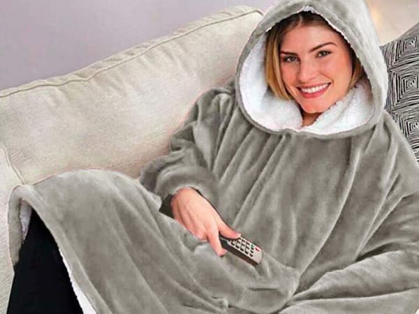Oversized Hættetrøje med Hætte - Filt_tfrf grå gray