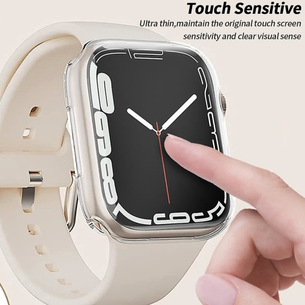 2st Apple Watch Case Tpu skärmskydd Transparent färg 45mm Svart 45mm