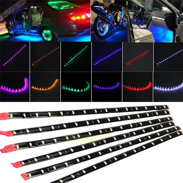 2 ST Vandtæt DC 12V Motor LED Strip Undervognslys til bil Blå Blue 2