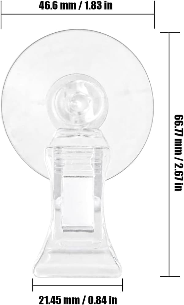 Sugkopp med klämma - 12 delar - Transparenta sugkoppar för glas & akvarium - Starkt grepp